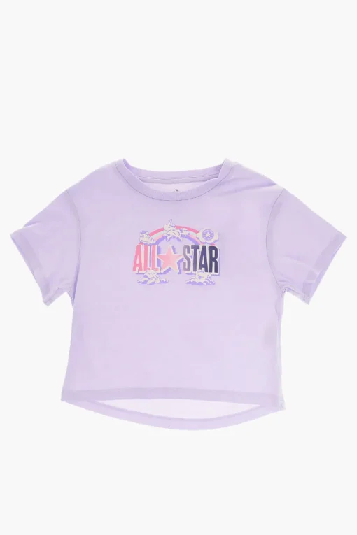 ALL STAR CHUCK TAYLOR Set T-Shirt Girocollo con Logo in Rilievo e Shorts Effetto Tie-Dye>Converse KIDS New