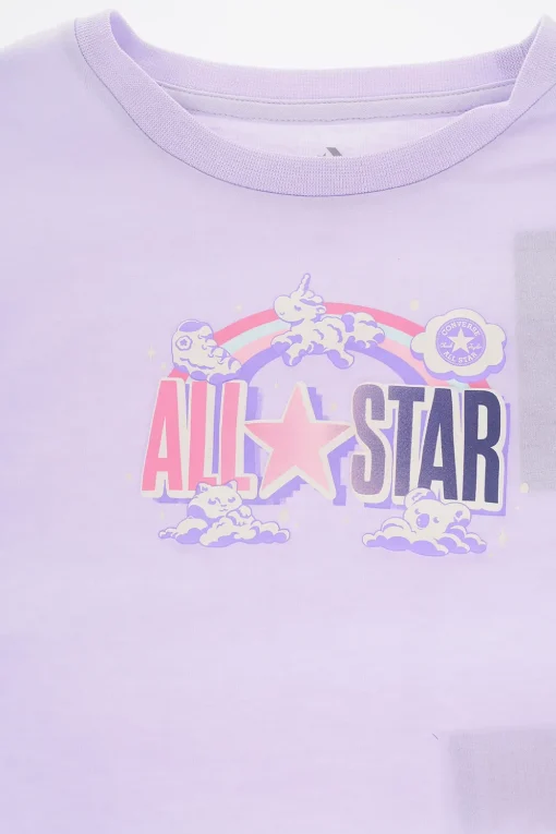 ALL STAR CHUCK TAYLOR Set T-Shirt Girocollo con Logo in Rilievo e Shorts Effetto Tie-Dye>Converse KIDS New
