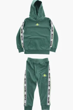 ALL STAR CHUCK TAYLOR Set Felpa Hoodie e Joggers in Tinta Unita con Banda Laterale Logata>Converse KIDS New