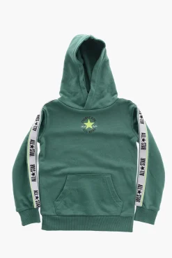 ALL STAR CHUCK TAYLOR Set Felpa Hoodie e Joggers in Tinta Unita con Banda Laterale Logata>Converse KIDS New