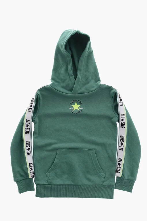 ALL STAR CHUCK TAYLOR Set Felpa Hoodie e Joggers in Tinta Unita con Banda Laterale Logata>Converse KIDS New