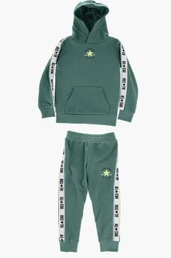 ALL STAR CHUCK TAYLOR Set Felpa Hoodie e Joggers in Tinta Unita con Banda Laterale Logata></noscript>Converse KIDS New