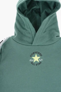 ALL STAR CHUCK TAYLOR Set Felpa Hoodie e Joggers in Tinta Unita con Banda Laterale Logata></noscript>Converse KIDS New