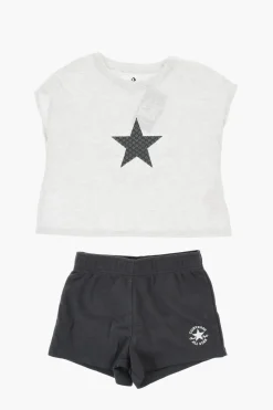 ALL STAR CHUCK TAYLOR Set T-Shirt Girocollo e Shorts con Logo Stampato>Converse KIDS Hot