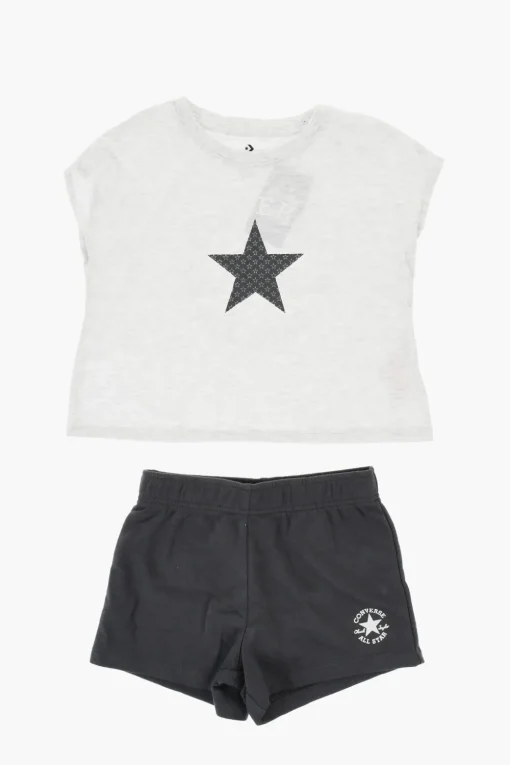 ALL STAR CHUCK TAYLOR Set T-Shirt Girocollo e Shorts con Logo Stampato>Converse KIDS Hot