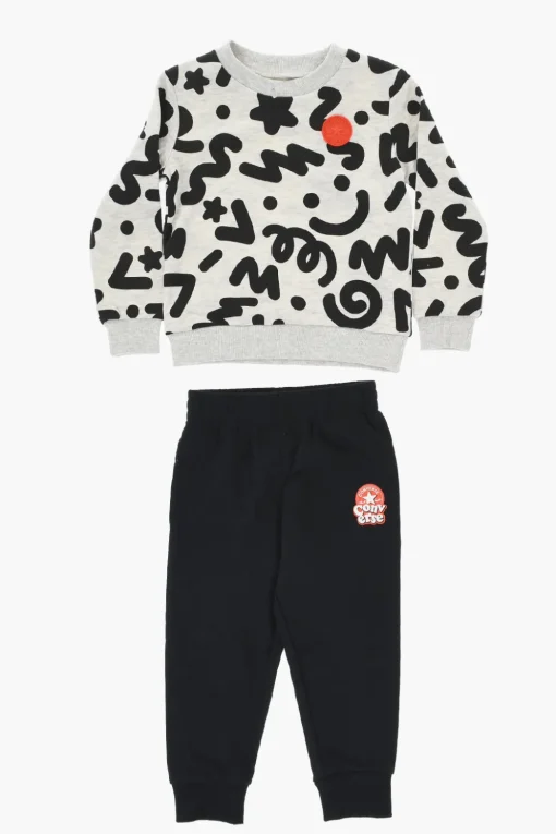 Online ALL STAR CHUCK TAYLOR Set Felpa Girocollo e Joggers in Misto Cotone Garzato Bambino Abbigliamento