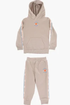 Clearance ALL STAR CHUCK TAYLOR Set Felpa Hoodie e Joggers in Tinta Unita con Banda Laterale Logata Bambino Abbigliamento