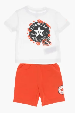 Online ALL STAR CHUCK TAYLOR Set T-Shirt e Shorts con Maxi Logo Stampato Bambino Abbigliamento