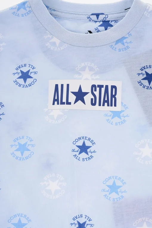 Outlet ALL STAR CHUCK TAYLOR Set T-shirt Girocollo stampata All Over e Shorts in Mesh Bambino Abbigliamento