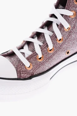 Outlet ALL STAR CHUCK TAYLOR Sneakers Alte Glitterate con Platform 4cm Donna Sneaker