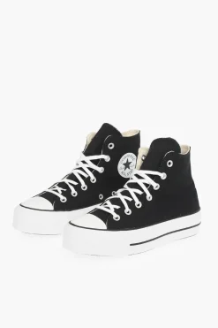 Hot ALL STAR CHUCK TAYLOR sneakers alte con platform e lacci a contrasto 4,5cm Donna Sneaker
