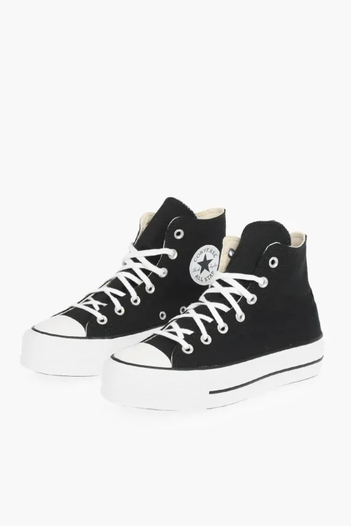 Hot ALL STAR CHUCK TAYLOR sneakers alte con platform e lacci a contrasto 4,5cm Donna Sneaker
