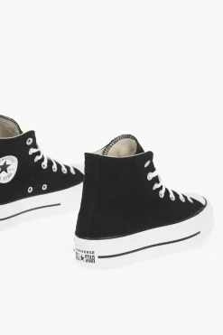 Hot ALL STAR CHUCK TAYLOR sneakers alte con platform e lacci a contrasto 4,5cm Donna Sneaker