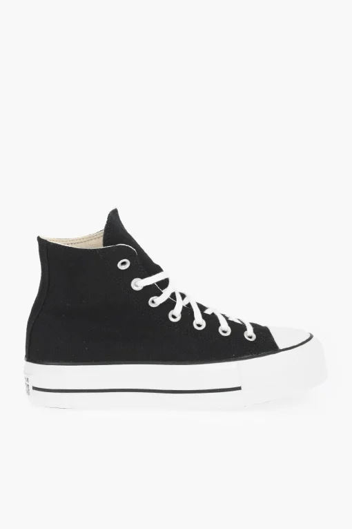 Hot ALL STAR CHUCK TAYLOR sneakers alte con platform e lacci a contrasto 4,5cm Donna Sneaker