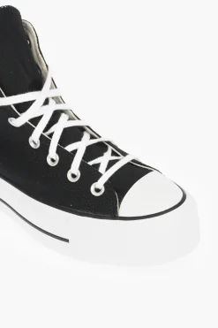 Hot ALL STAR CHUCK TAYLOR sneakers alte con platform e lacci a contrasto 4,5cm Donna Sneaker