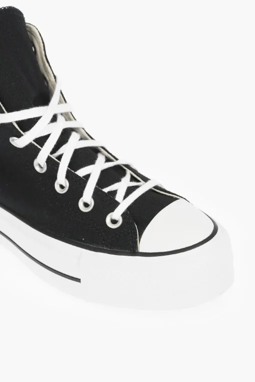 Hot ALL STAR CHUCK TAYLOR sneakers alte con platform e lacci a contrasto 4,5cm Donna Sneaker