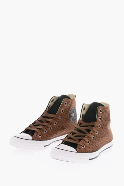 ALL STAR CHUCK TAYLOR Sneakers Alte in ecoPelle Perforata con Linguetta a Contrasto>Converse Hot