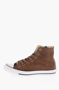 ALL STAR CHUCK TAYLOR Sneakers Alte in ecoPelle Perforata con Linguetta a Contrasto></noscript>Converse Hot