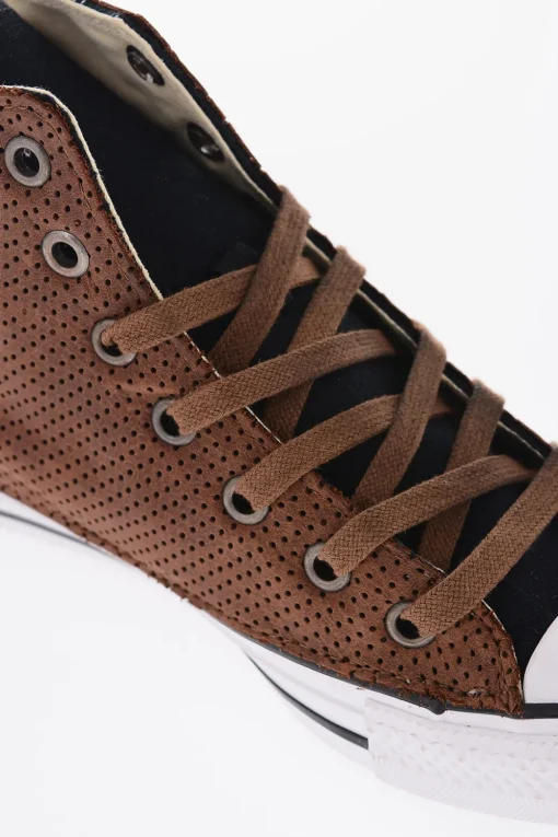 ALL STAR CHUCK TAYLOR Sneakers Alte in ecoPelle Perforata con Linguetta a Contrasto>Converse Hot