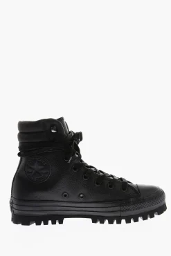 ALL STAR CHUCK TAYLOR Sneakers Alte in Pelle con Suola Carrarmata></noscript>Converse Hot