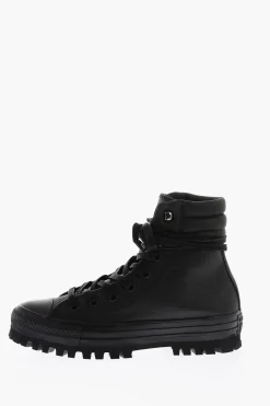 ALL STAR CHUCK TAYLOR Sneakers Alte in Pelle con Suola Carrarmata></noscript>Converse Hot