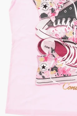 ALL STAR CHUCK TAYLOR T-shirt Girocollo con Stampa Sneakers Frontale>Converse KIDS Outlet