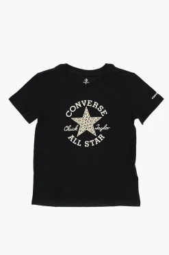 New ALL STAR CHUCK TAYLOR T-Shirt Girocollo in Tinta Unita con Logo a Contrasto Abbigliamento