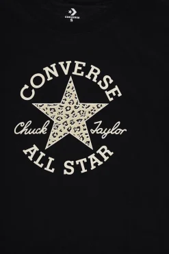 New ALL STAR CHUCK TAYLOR T-Shirt Girocollo in Tinta Unita con Logo a Contrasto Abbigliamento