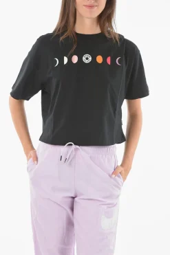 Clearance ALL STAR CHUCK TAYLOR T-Shirt Crop CRYSTAL ENERGY Girocollo Donna T-Shirts E Tops