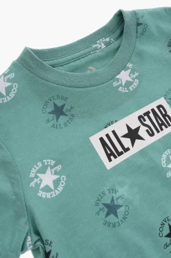 Clearance ALL STAR CHUCK TAYLOR T-shirt con Logo All-Over e Shorts Mesh Bambino Abbigliamento