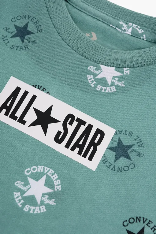 Clearance ALL STAR CHUCK TAYLOR T-shirt con Logo All-Over e Shorts Mesh Bambino Abbigliamento