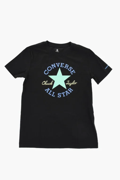 ALL STAR CHUCK TAYLOR T-Shirt Girocollo in Tinta Unita con Logo Stampato>Converse KIDS Clearance