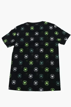 Outlet ALL STAR CHUCK TAYLOR T-Shirt Girocollo con Stampa Logo All-Over Bambino Abbigliamento