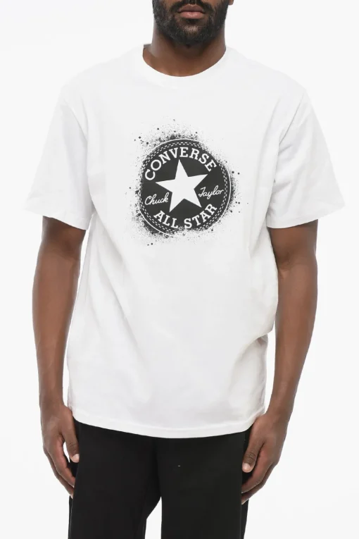 Best ALL STAR CHUCK TAYLOR T-shirt Girocollo in Cotone con Stampa Logo a Contrasto Uomo T-Shirt