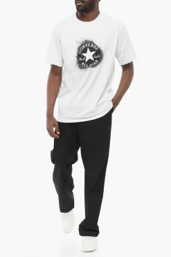 Best ALL STAR CHUCK TAYLOR T-shirt Girocollo in Cotone con Stampa Logo a Contrasto Uomo T-Shirt