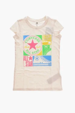 ALL STAR CHUCK TAYLOR T-shirt Girocollo con Stampa Glitter>Converse KIDS New