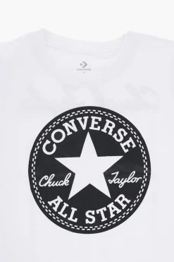 Discount ALL STAR CHUCK TAYLOR T-Shirt Girocollo in Tinta Unita con Maxi Logo a Contrasto Bambino Abbigliamento|Abbigliamento