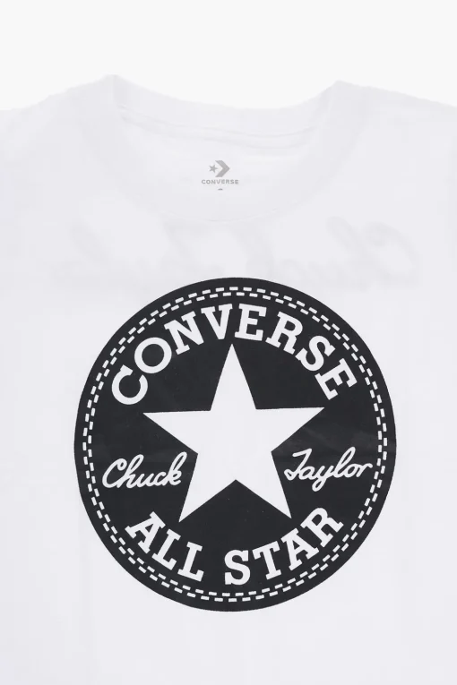 Discount ALL STAR CHUCK TAYLOR T-Shirt Girocollo in Tinta Unita con Maxi Logo a Contrasto Bambino Abbigliamento|Abbigliamento