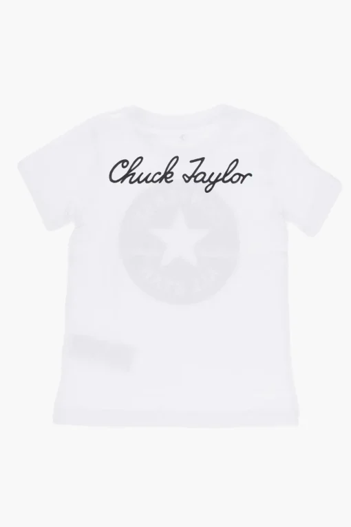 Discount ALL STAR CHUCK TAYLOR T-Shirt Girocollo in Tinta Unita con Maxi Logo a Contrasto Bambino Abbigliamento|Abbigliamento