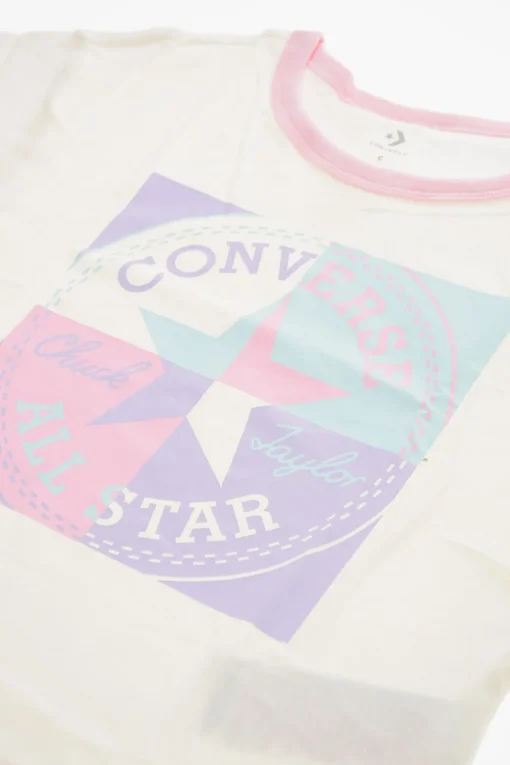 ALL STAR CHUCK TAYLOR T-Shirt Girocollo con Maxi Logo Stampato>Converse KIDS Sale