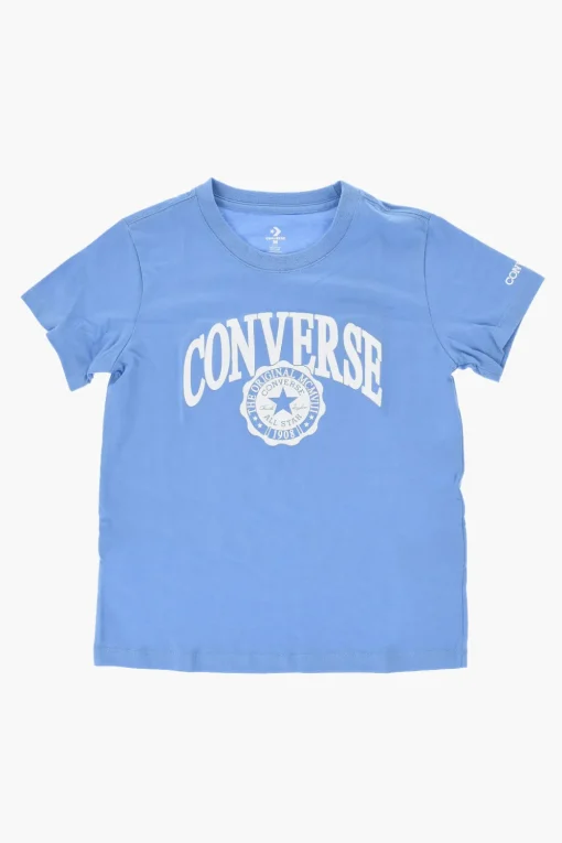 ALL STAR CHUCK TAYLOR T-shirt Girocollo a Tinta Unita con Logo in Rilievo>Converse KIDS Outlet
