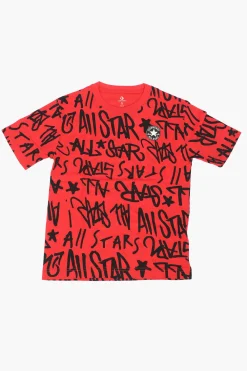 Clearance ALL STAR CHUCK T-shirt Girocollo Stampata All Over Bambino Abbigliamento