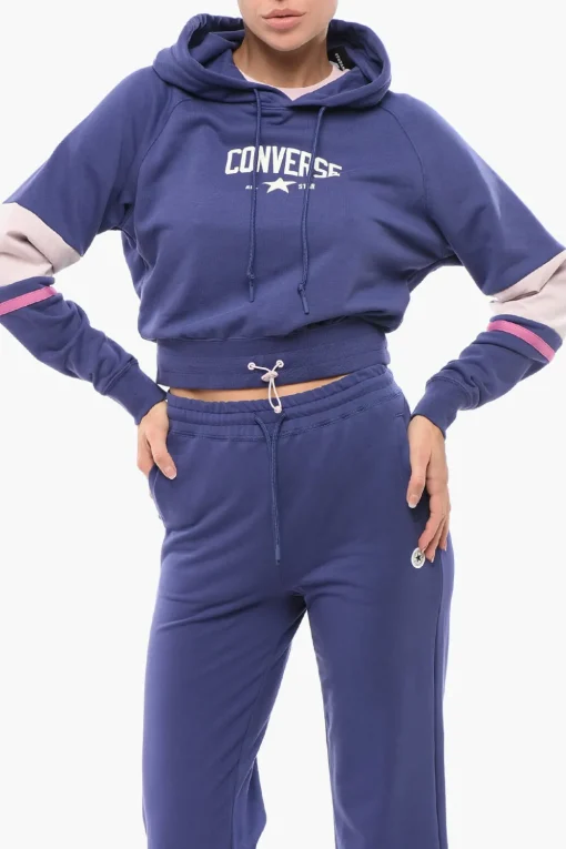 Best ALL STAR Felpa Hoodie in Misto Cotone Garzato con Coulisse Donna Felpe