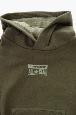 ALL STAR Felpa in Cotone Garzato con Maxi Tasca a Toppa>Converse KIDS Outlet