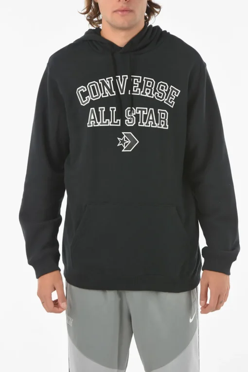 Clearance ALL STAR Felpa Standard Fit Con Cappuccio e Stampa Logo Uomo Felpe