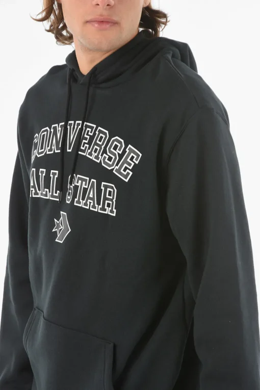 Clearance ALL STAR Felpa Standard Fit Con Cappuccio e Stampa Logo Uomo Felpe