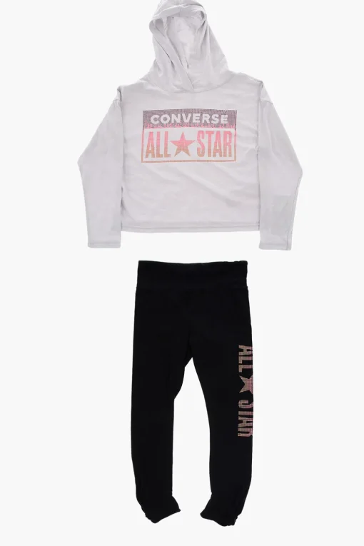 ALL STAR Set T-shirt con Cappuccio e Leggings con Glitter in Rilievo>Converse KIDS Sale