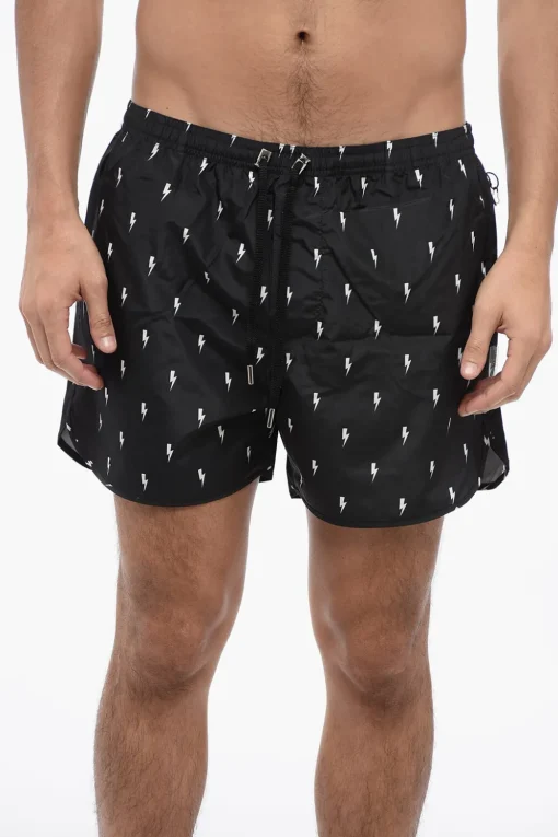 ALL-OVER MICRO BOLTS SWIM SHORTS>Neil Barrett Sale