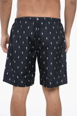 ALL-OVER MICRO BOLTS SWIM LONG SHORTS>Neil Barrett Best