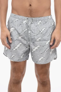 ALL-OVER RAIN BOLTS SWIM SHORTS>Neil Barrett Hot